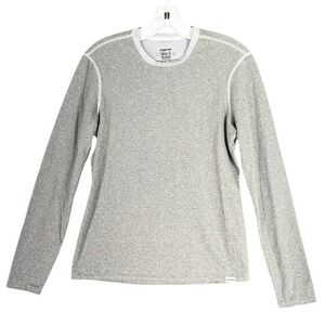 Patagonia Womens Capilene Tech Shirt‎ Medium Gray Thumbholes Activewear Polartec